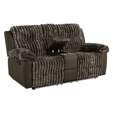 Dionysus Manual Reclining Loveseat with Console In Brown