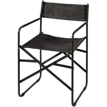 Direttore Industrial Folding Dining Chair In Black