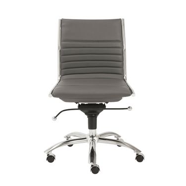 Dirk Armless Low Back Office Chair In Gray