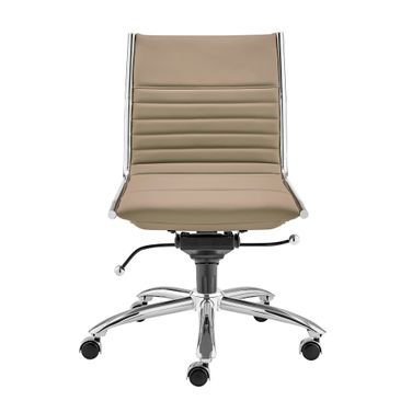 Dirk Armless Low Back Office Chair In Taupe