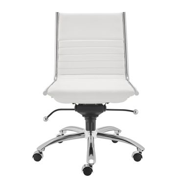 Dirk Armless Low Back Office Chair In White