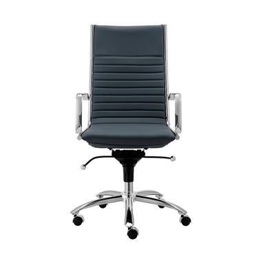 Dirk High Back Office Chair In Blue Leatherette
