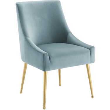 Discern Light Blue Upholstered Performance Velvet Dining Chair EEI-3508-LBU