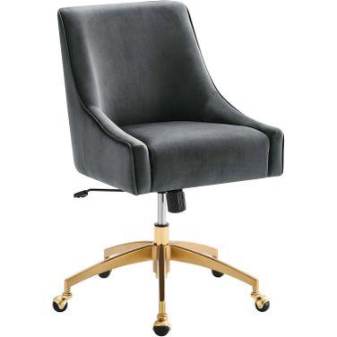 Discern Performance Velvet Office Chair In Gray