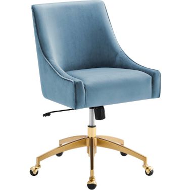 Discern Performance Velvet Office Chair In Light Blue
