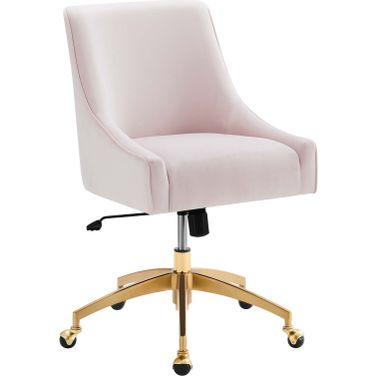 Discern Performance Velvet Office Chair In Pink EEI-5079-PNK