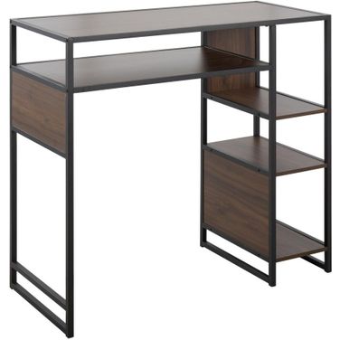 Display Bar Height Table With Storage In Walnut