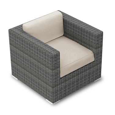 District Club Chair In Canvas Flax and Slate