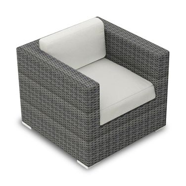 District Club Chair In Canvas Natural and Slate