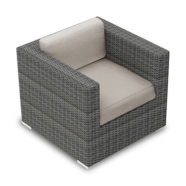District Club Chair In Cast Silver and Slate