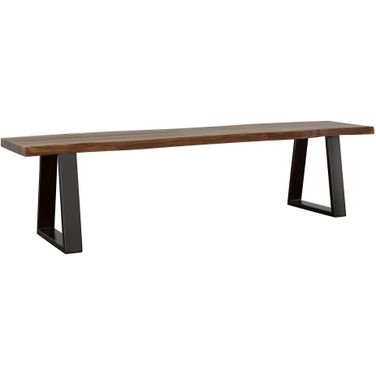 Ditman Live Edge Dining Bench Grey Sheesham and Black