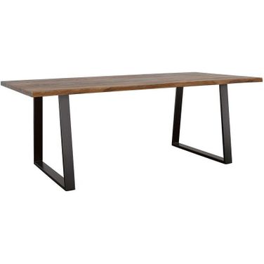 Ditman Live Edge Dining Table Grey Sheesham and Black