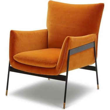 Divani Casa Joseph Modern Orange Fabric Accent Chair