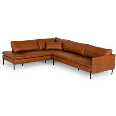 Divani Casa Sherry Modern Cognac Leather Left Facing Sectional Sofa