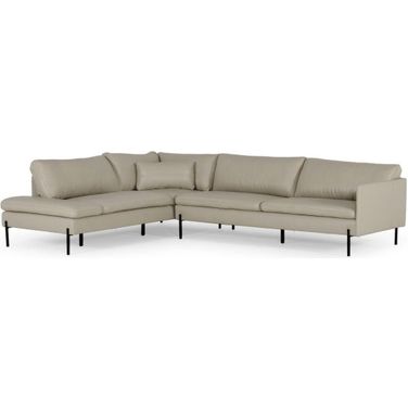 Divani Casa Sherry Modern Grey Leather Left Facing Sectional Sofa