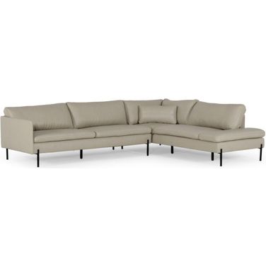 Divani Casa Sherry Modern Grey Leather Right Facing Sectional Sofa