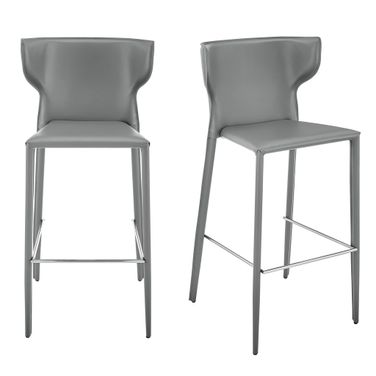 Divinia Barstool Set of 2 In Gray