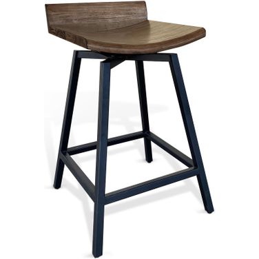 Doe Valley 24 Inch Wood Swivel Stool In Buckskin