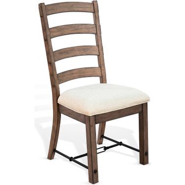 Doe Valley Yellowstone Ladderback Chair with Cushion Seat Set of 2 In Buckskin