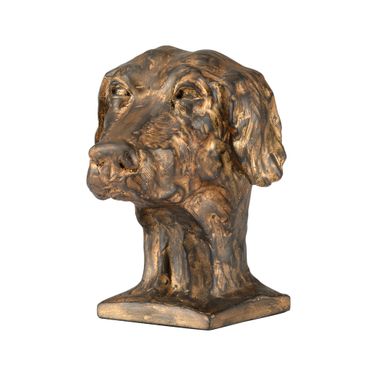 Dog Sculpture In Gold and Black