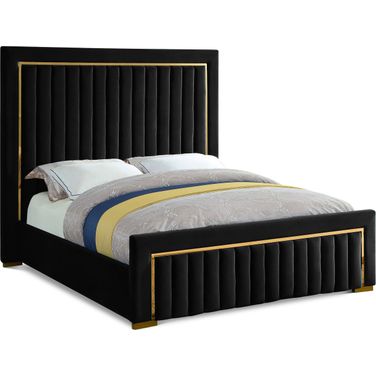 Dolce Velvet King Bed In Black