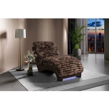 Dominic Chaise with USB In Mink and Java