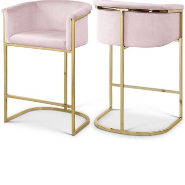 Donatella Velvet Stool In Pink