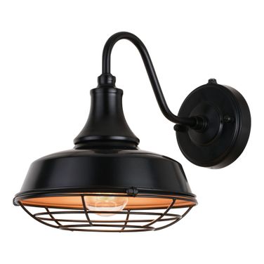 Dorado 9 Inch Outdoor Cage Wall Light In Dark Bronze and Light Gold