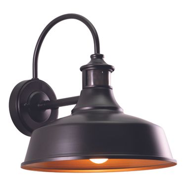 Dorado Motion Sensor Dusk to Dawn Outdoor Wall Light In Dark Bronze and Light Gold