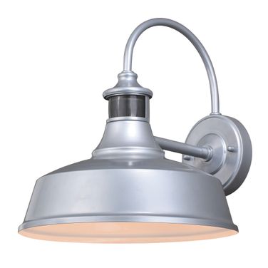 Dorado Motion Sensor Dusk to Dawn Outdoor Wall Light In Satin Silver and White