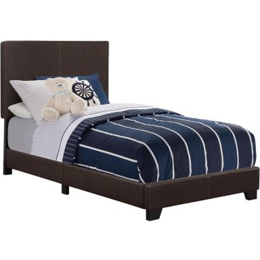 Dorian Upholstered Twin Bed Brown