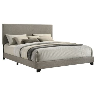 Dorian Fabric Upholstered California King Panel Bed In Taupe