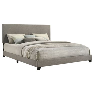 Dorian Fabric Upholstered Eastern King Panel Bed In Taupe
