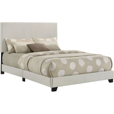 Dorian Fabric Upholstered Full Panel Bed In Cream