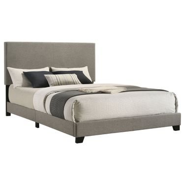 Dorian Fabric Upholstered Queen Panel Bed In Taupe