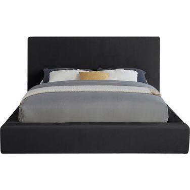 Dorian Velvet Full Bed In Black Velvet