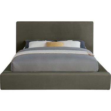 Dorian Velvet King Bed In Green Velvet