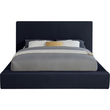 Dorian Velvet King Bed In Navy Velvet