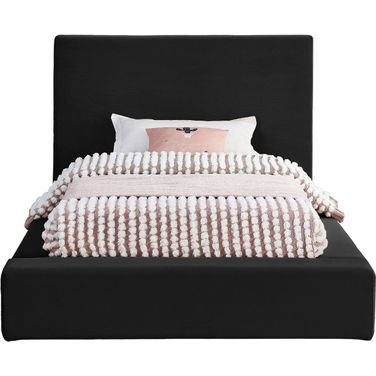 Dorian Velvet Twin Bed In Black Velvet