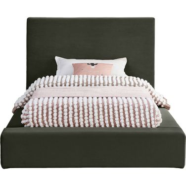 Dorian Velvet Twin Bed In Green Velvet