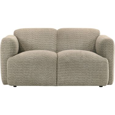 Dorset Fabric Upholstered Round Track Arm Loveseat In Brown