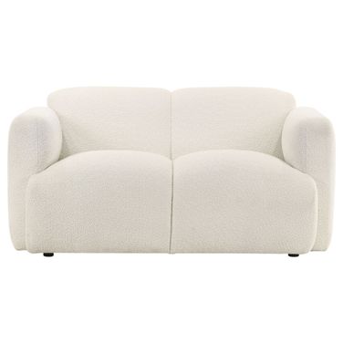 Dorset Fabric Upholstered Round Track Arm Loveseat In White