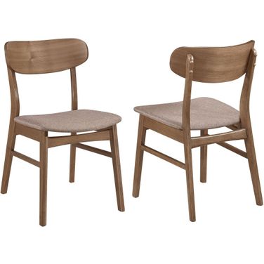 Dortch Dining Side Chair Walnut and Brown Set of 2