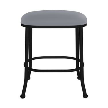 Dortmund 26 Inch Counter Height Backless Stool In Sable Onyx and Charcoal Gray