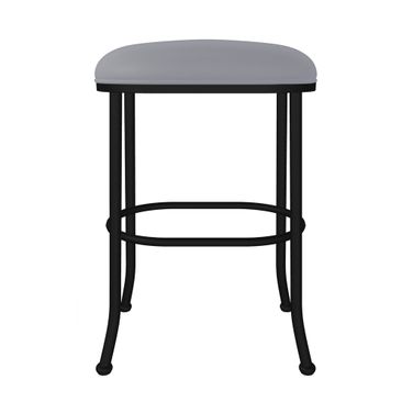 Dortmund 30 Inch Bar Height Backless Stool In Sable Onyx and Charcoal Gray