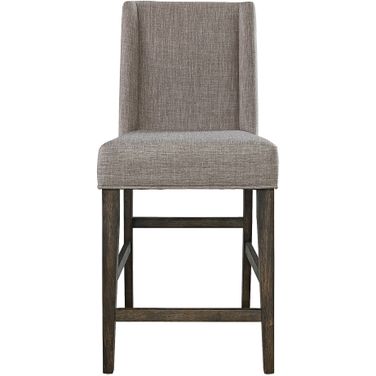Double Bridge Dark Chestnut Upholstered Counter Chair Set of 2