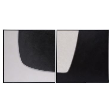 Double Cross 48" x 48" Accent Wall Art Set of 2 In Black