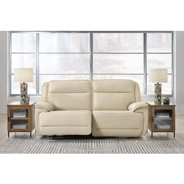 Double Deal 2-Piece Power Reclining Loveseat Sectional In Almond