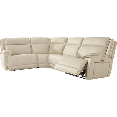 Double Deal 4-Piece Reclining Sectional In Almond