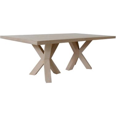 Double Tripod Base Rectangle Dining Table In Cerused Oak